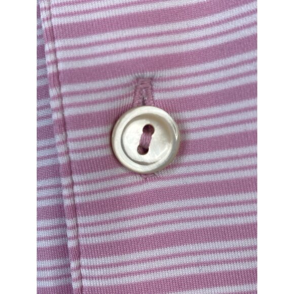 Peter Millar Summer Comfort Pink Bloom Heritage Stripe Golf Polo Mens XL Stretch - Picture 8 of 16